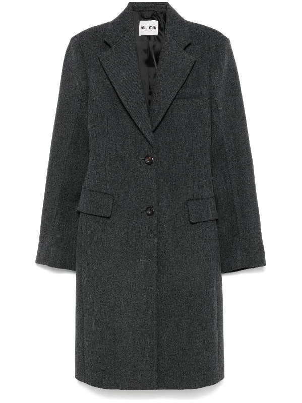 virgin-wool coat Belted Midi-Length Coat