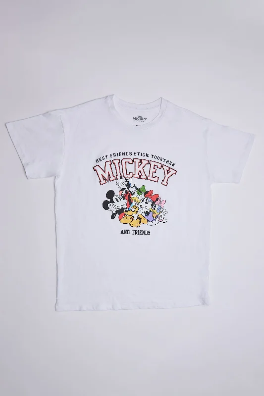 Mickey Mouse Best Friends Graphic Relaxed Tee Layered Multi-layer Single Layer