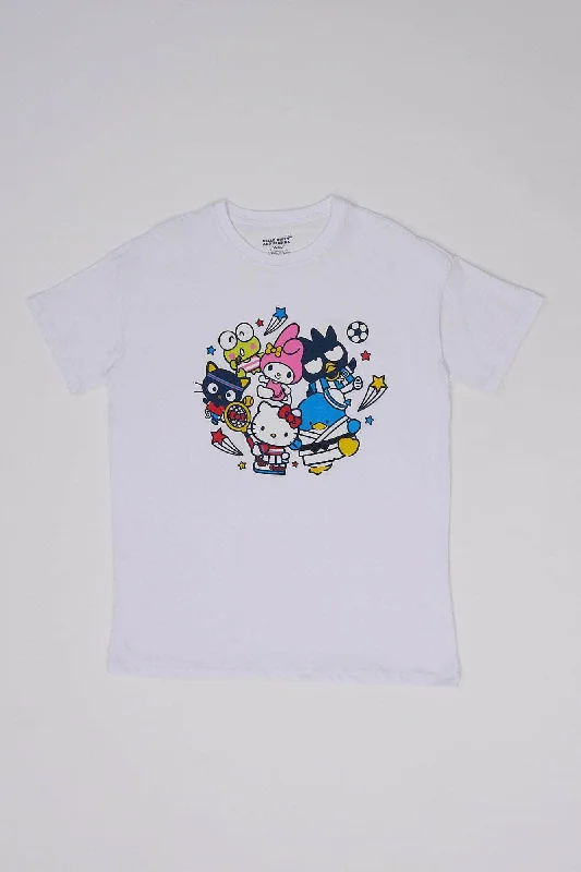 Hello Kitty And Friends Sports Graphic Relaxed Tee Ribbed T-Shirt High Neck Heavyweight