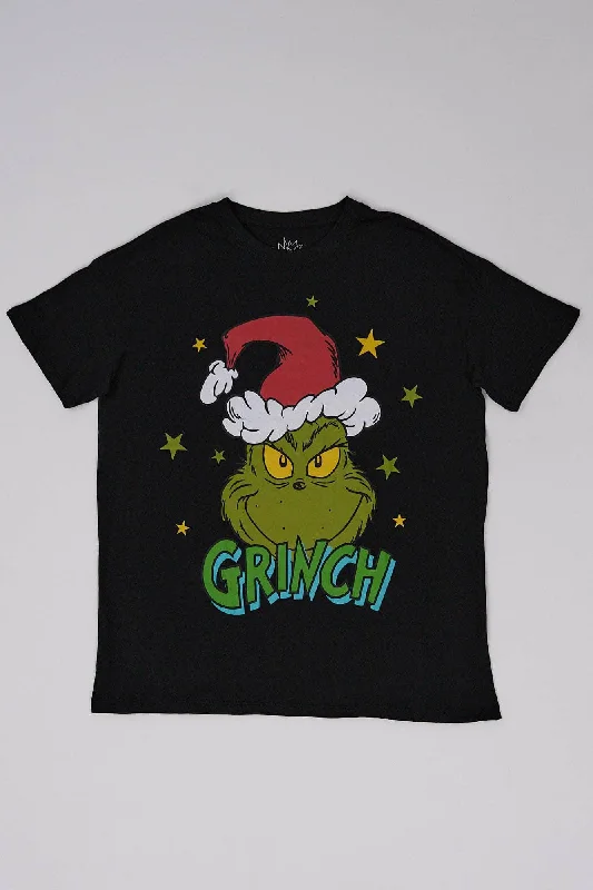 The Grinch Hat Graphic Relaxed Tee Print Jacquard Patchwork