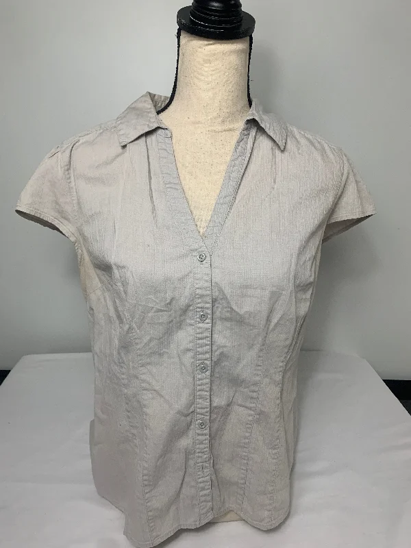 Ann Taylor Loft Button Down Shirt Size 14 Chenille Brocade Lace