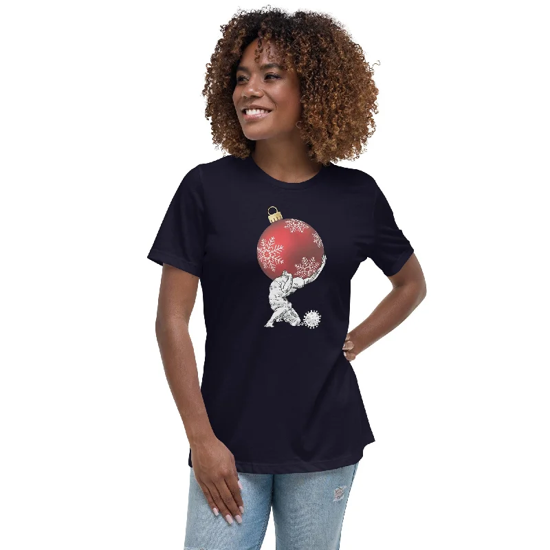 Atlas holding Christmas - Women's T-Shirt Spandex Blend Rayon Blend Denim Blend