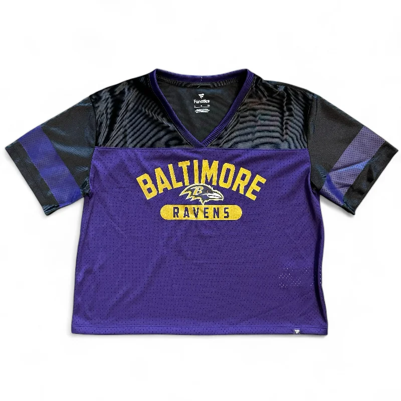 Baltimore Ravens Women's Homeschool Jersey Short Sleeve T-Shirt Zippered Front Buttoned Front Snap Front