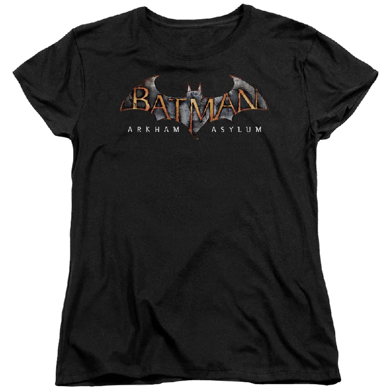 Batman - Arkham Arkham Asylum Logo - Women's T-Shirt Polka Dot Checkered Tartan