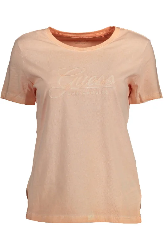 Chic Pink Embroidered Logo Tee Zippered Buttoned Snapped