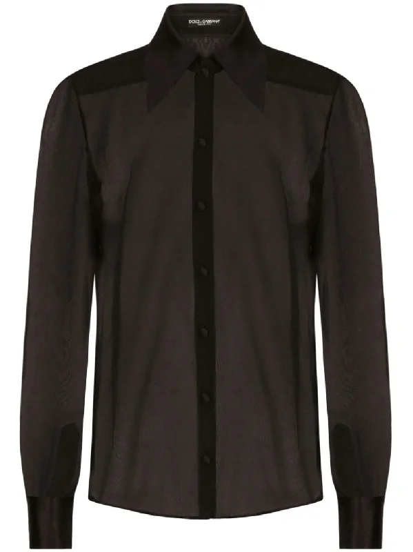 Dolce & Gabbana Shirts Black Graphic Embroidered Appliqued