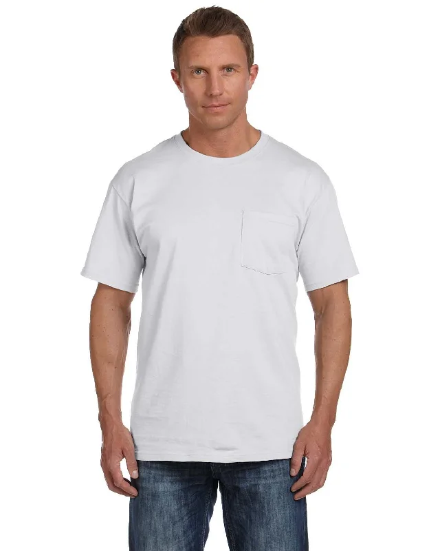 Fruit of the Loom Cotton Pocket T-Shirt | Ash Terry Blend Velvet Blend Canvas Blend