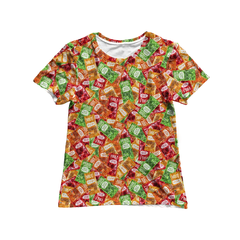 Hot Sauce Packets Women's Tee Houndstooth Herringbone Solid