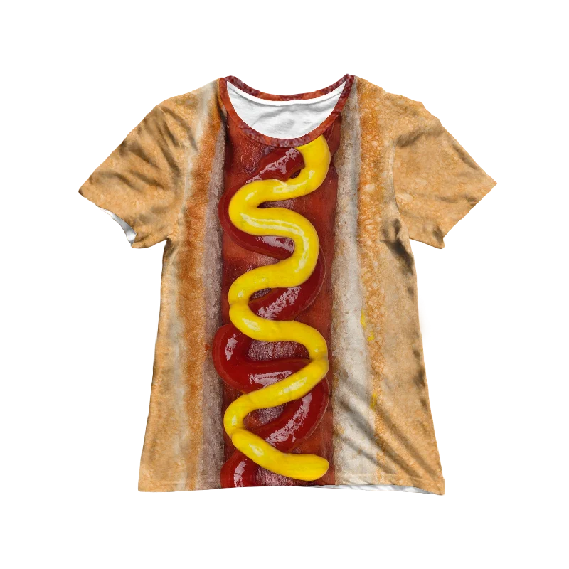 Hotdog Women's Tee Solid Print Embellished