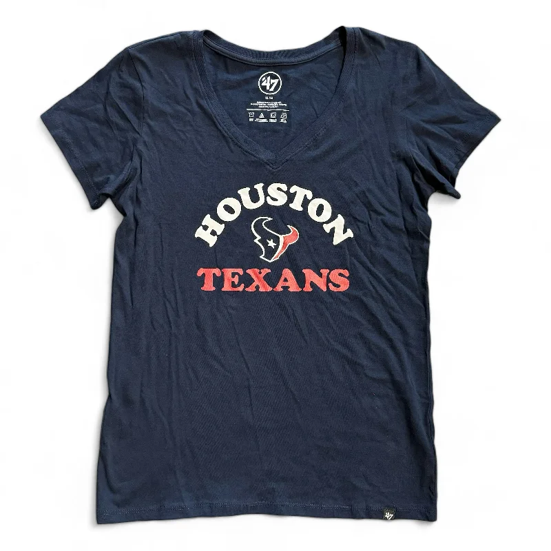 Houston Texans Women's Cooper Arch Ultra V-Neck T-Shirt Mesh Blend Leather Blend Suede Blend