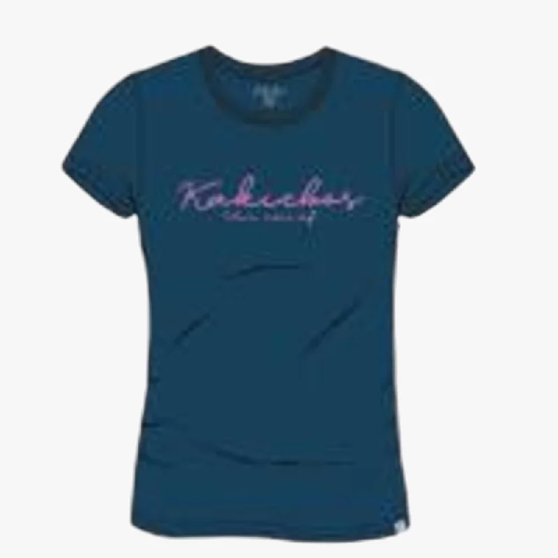 Kakiebos Womens Classic Fit Short Sleeve Tee Navy Cashmere Blend Cotton Blend Poly Blend