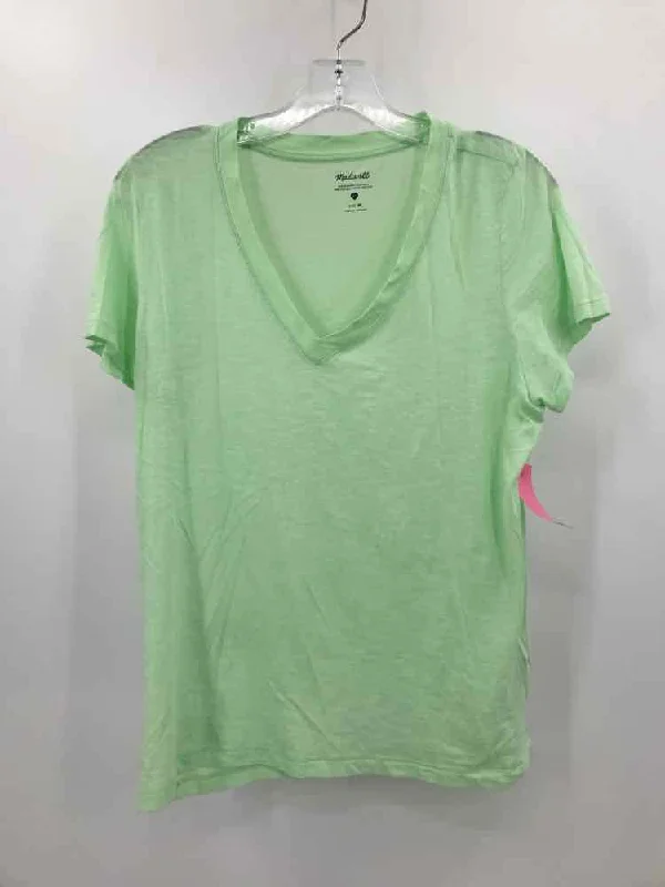 Pre-Owned Madewell Green Size Medium T-shirt Notch Collar Peter Pan Collar Cowl Neck