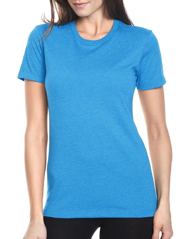 Next Level Ladies CVC Crew Tee | Turquoise Collared T-Shirt Boat Neck A-Line