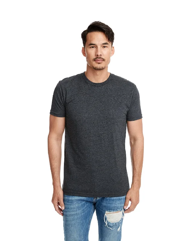 Next Level Mens Sueded T-Shirt | Heather Metal Notch Collar Peter Pan Collar Cowl Neck