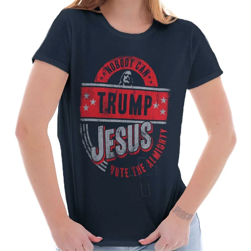 Trump Jesus Ladies T Shirt Nylon Fabric Polyester Fabric Spandex Fabric