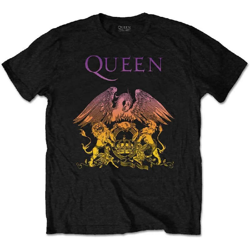 SALE | Queen | Official Band T-shirt | Gradient Crest Boxy Fit Fitted Loose