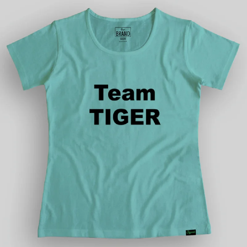 Summer T-shirt for Ladies (TEAM TIGER) Beaded Sequined Faux Fur