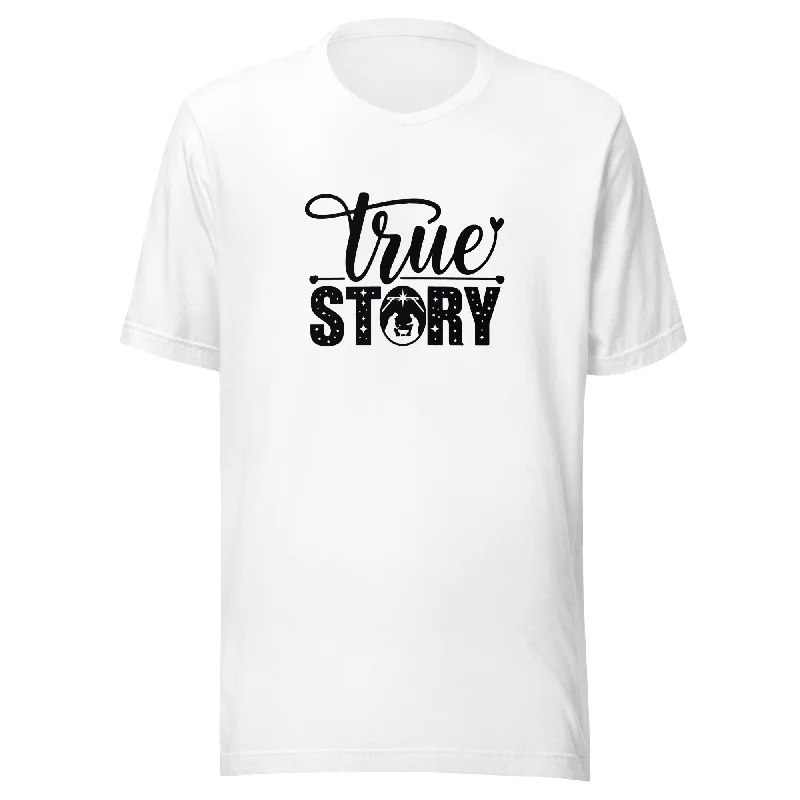 True Story Graphic Women Staple Eco T-Shirt Satin Blend Silk Blend Wool Blend