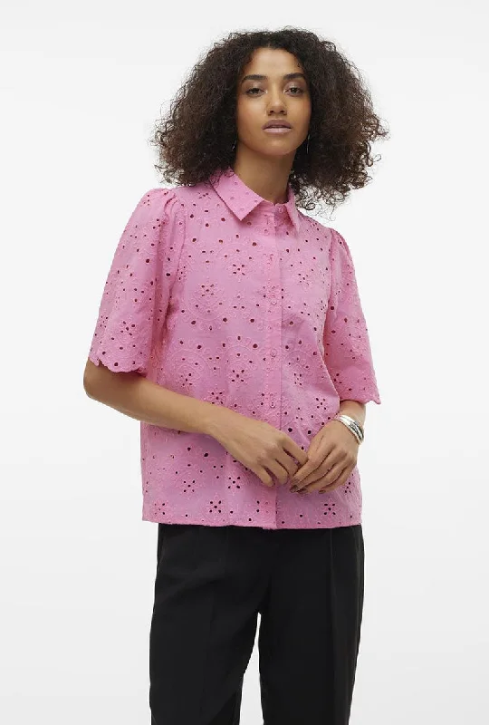 VERO MODA HAY 2/4 EMB SHIRT Polka Dot Checkered Tartan