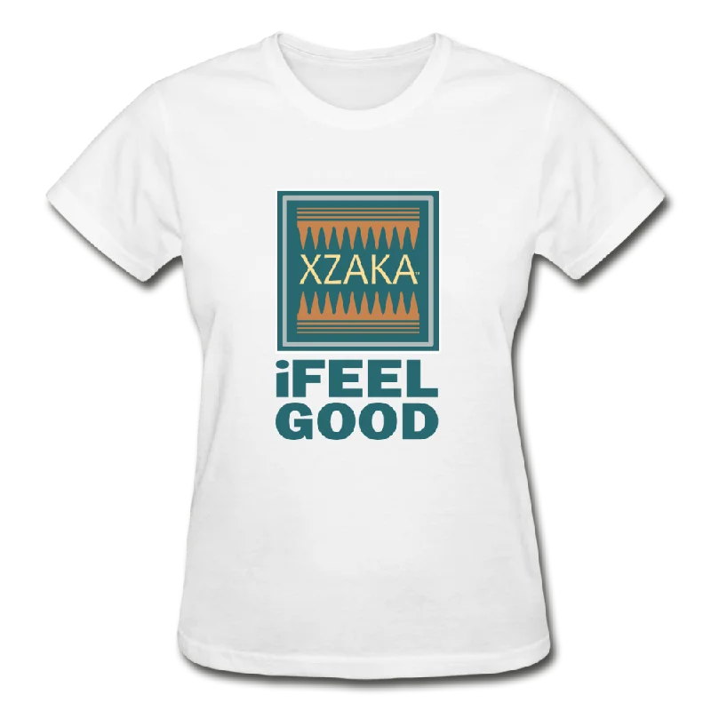 XZAKA - Women "I Feel Good" Workout T-Shirt - W3524 Jersey Fabric Tulle Fabric Batik Fabric