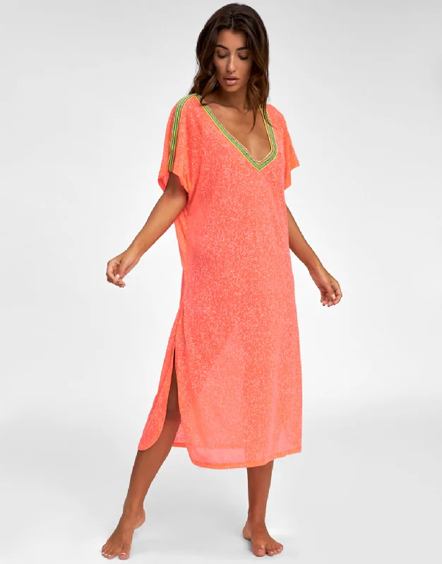 V Back Dress - Watermelon Tunics Versatile stylish