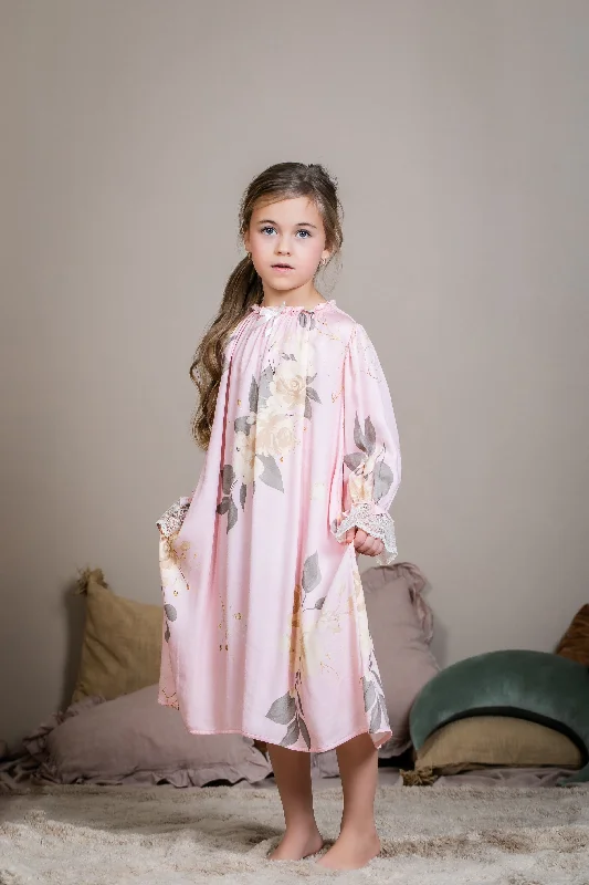 VICTORIA - GIRLS NIGHTDRESS PINK ROSES Tunics Essential wardrobe