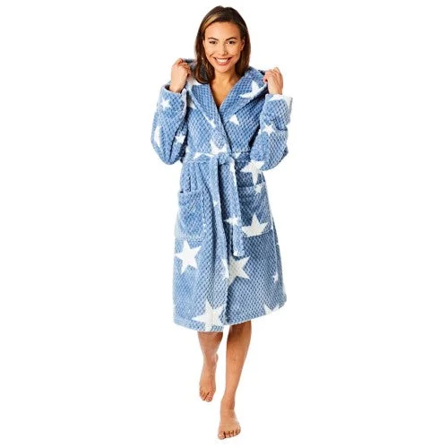 Womens/Ladies Star Print Dressing Gown Tunics Modern contemporary